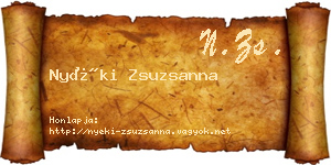 Nyéki Zsuzsanna névjegykártya